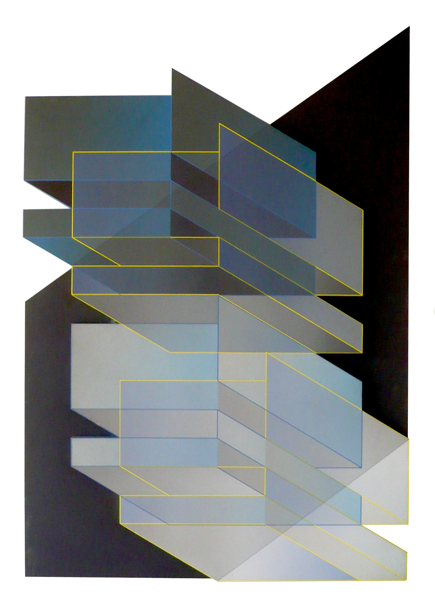 24 Relief Descriptif Bleu Gris Acrilique Sur Toile Sur Bois 143x96cm 1992 Jpg