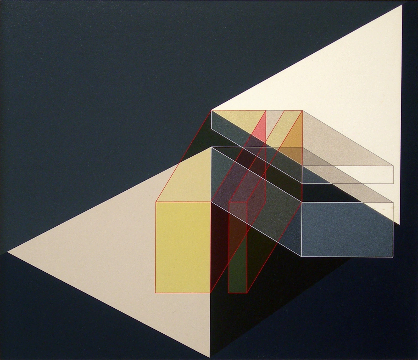 26 Construction Descriptive Rouge Noir Acrilico Pvc 58x65cm 1996