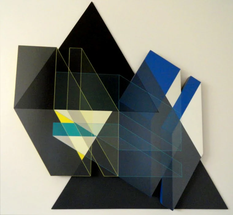 27 Relief Descriptif Jaune Vert Bleu 96x96 5cm Acrylique Sur Pvc 1996 Jpg