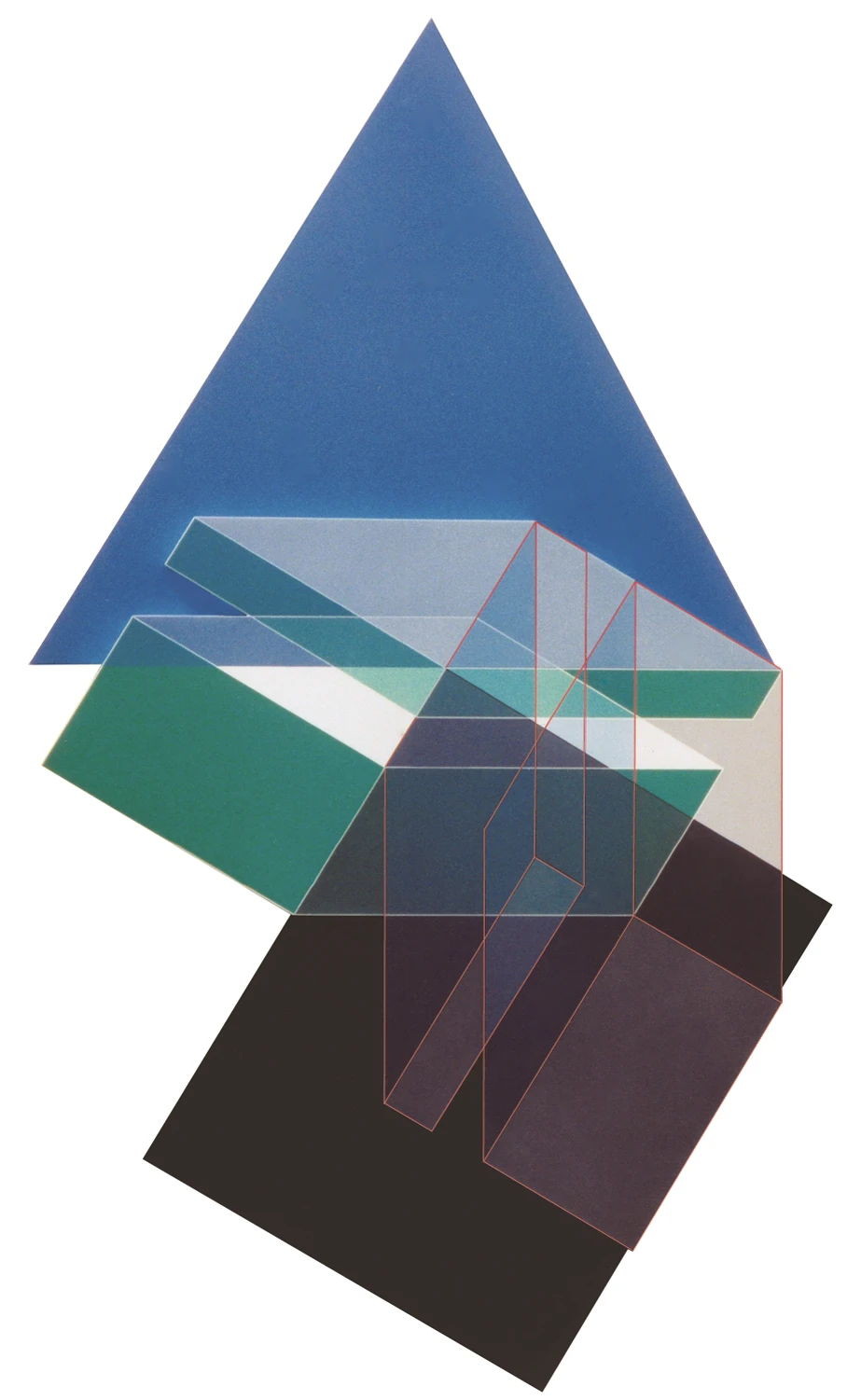 28 Relief Descriptif Rouge Blanc Acrylique Sur Pvc 130x70 Cm 1997