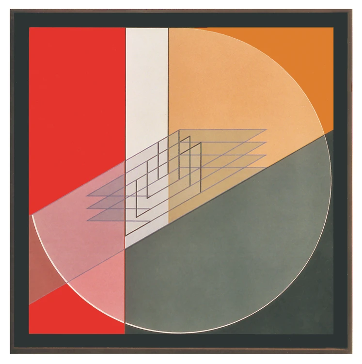 29 Ligne Descriptive Gris Marron Acrylique Sur Toile Sur Carton 68x68 Cm 2001