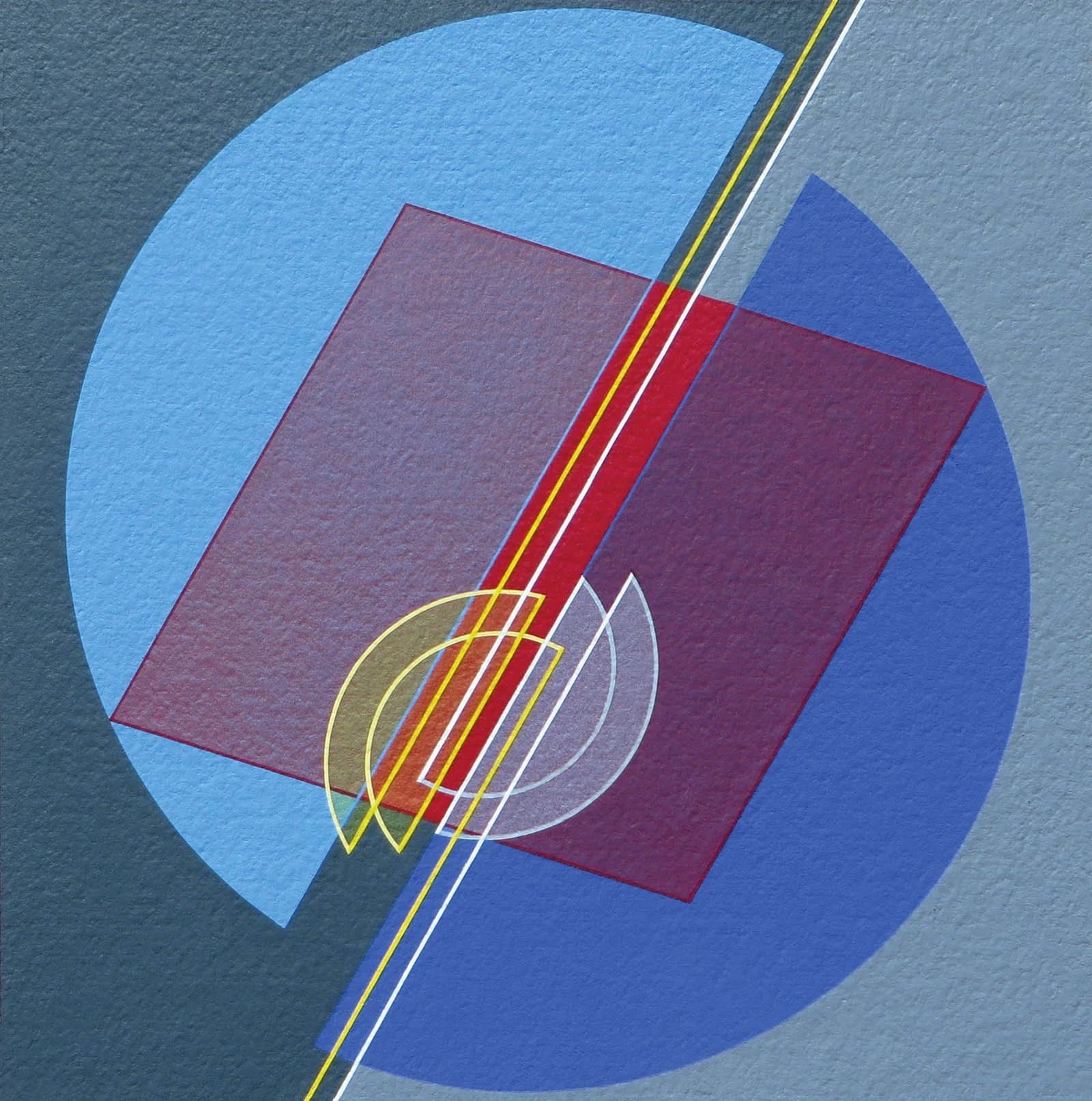 35 Linea Descriptiva Amarillo Blanco 50x50cm Con Marco Acrilico Sobre Carton Arches Sobre Pvc 2014