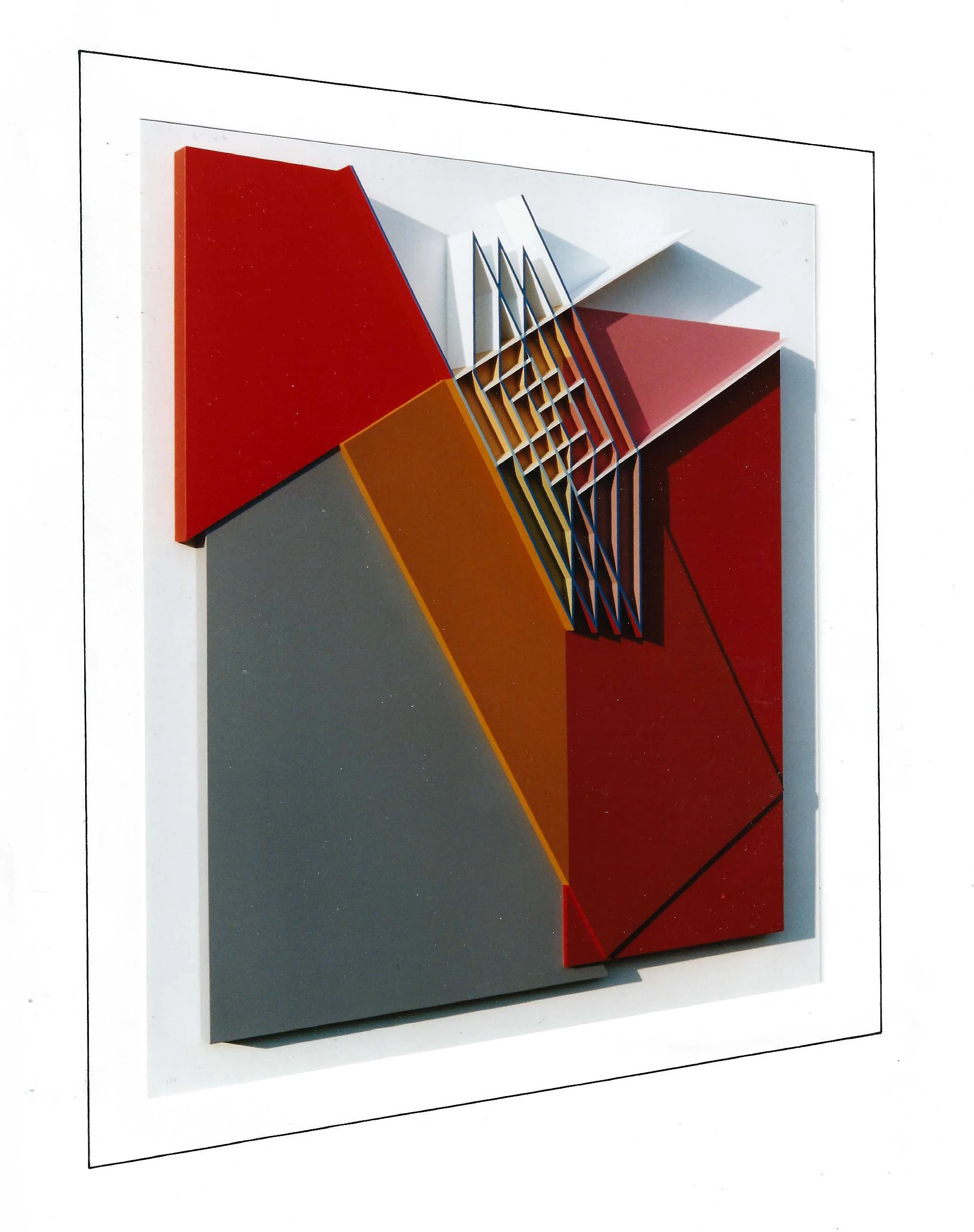 52 Ligne Descriptive Bleu Blanc Acrylique Sur Pvc 118x105cm 1999