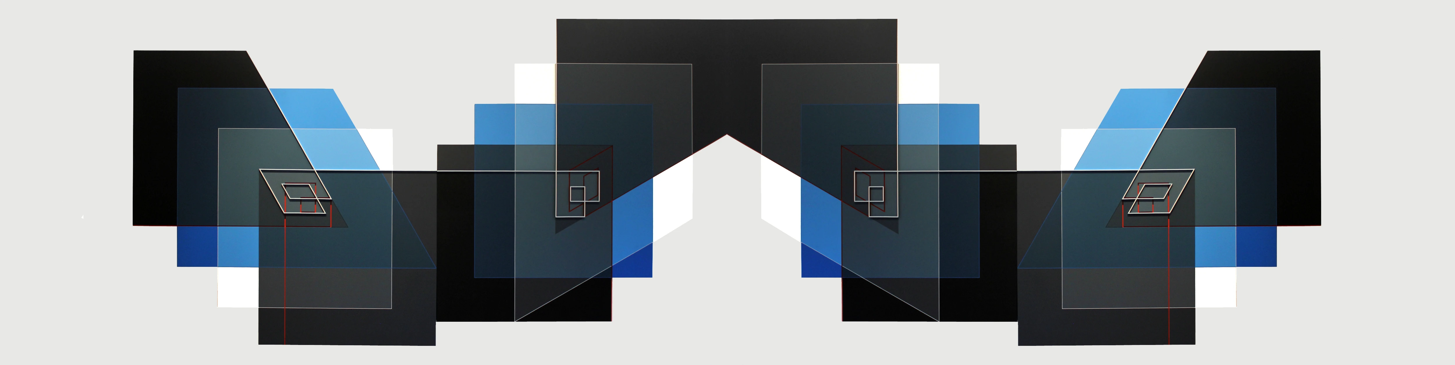 59 Relief Ligne Descriptive Blanc Rouge Acrylique Sur Pvc 98x400cm 2012 13