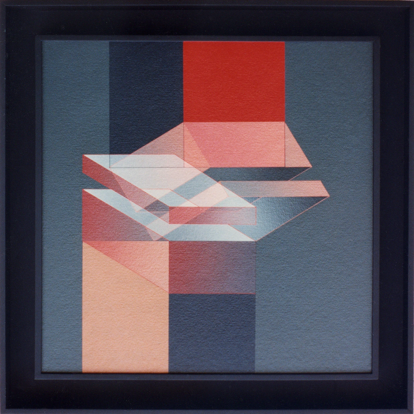 Ligne Descriptive Ocre Rouje Paris 1993 63x63 Cm Acryli