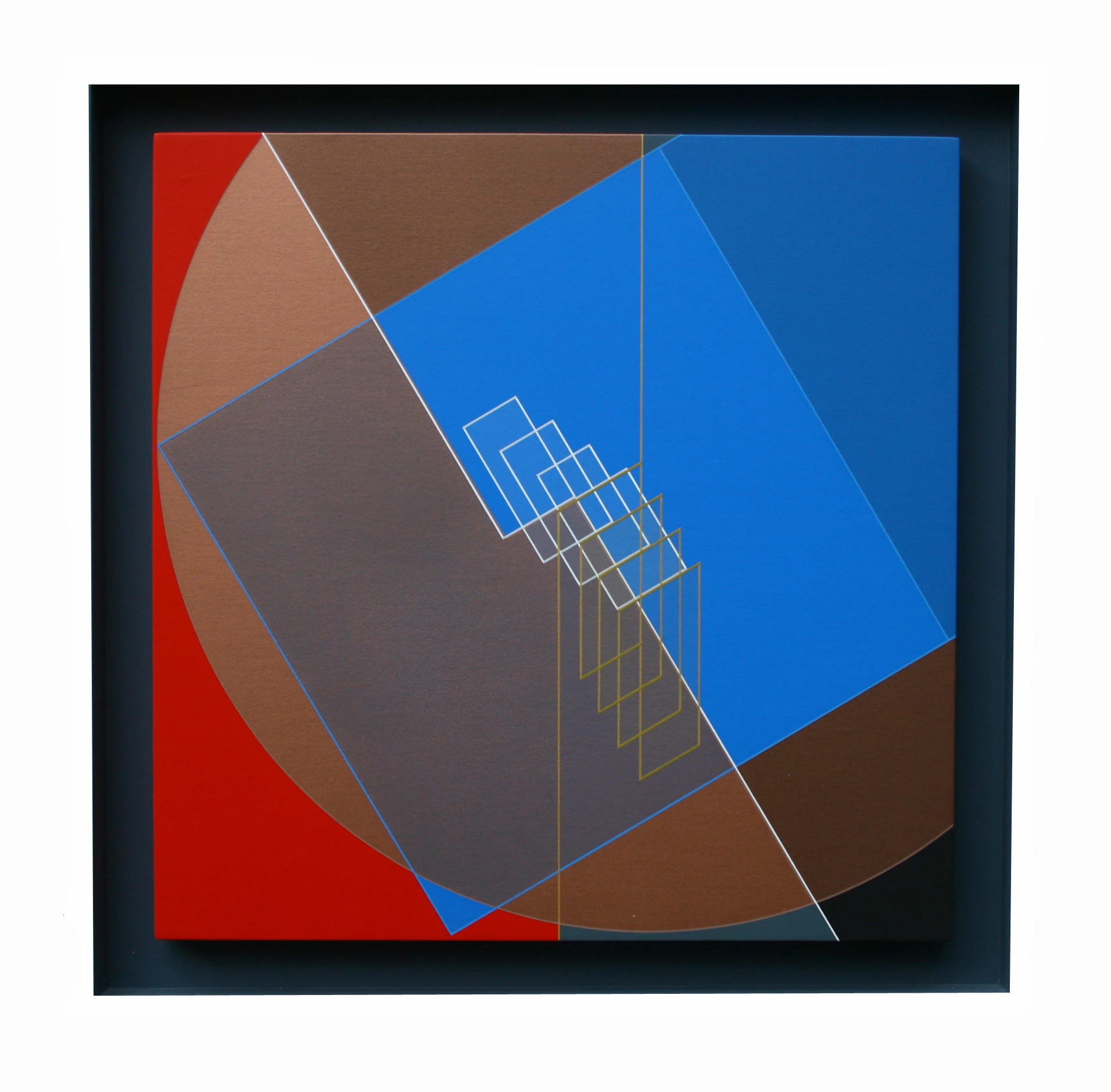 Ligne Descriptive Blanc Or Acrylique Sur Toile Sur Bois 51x51 Cm Paris 2004