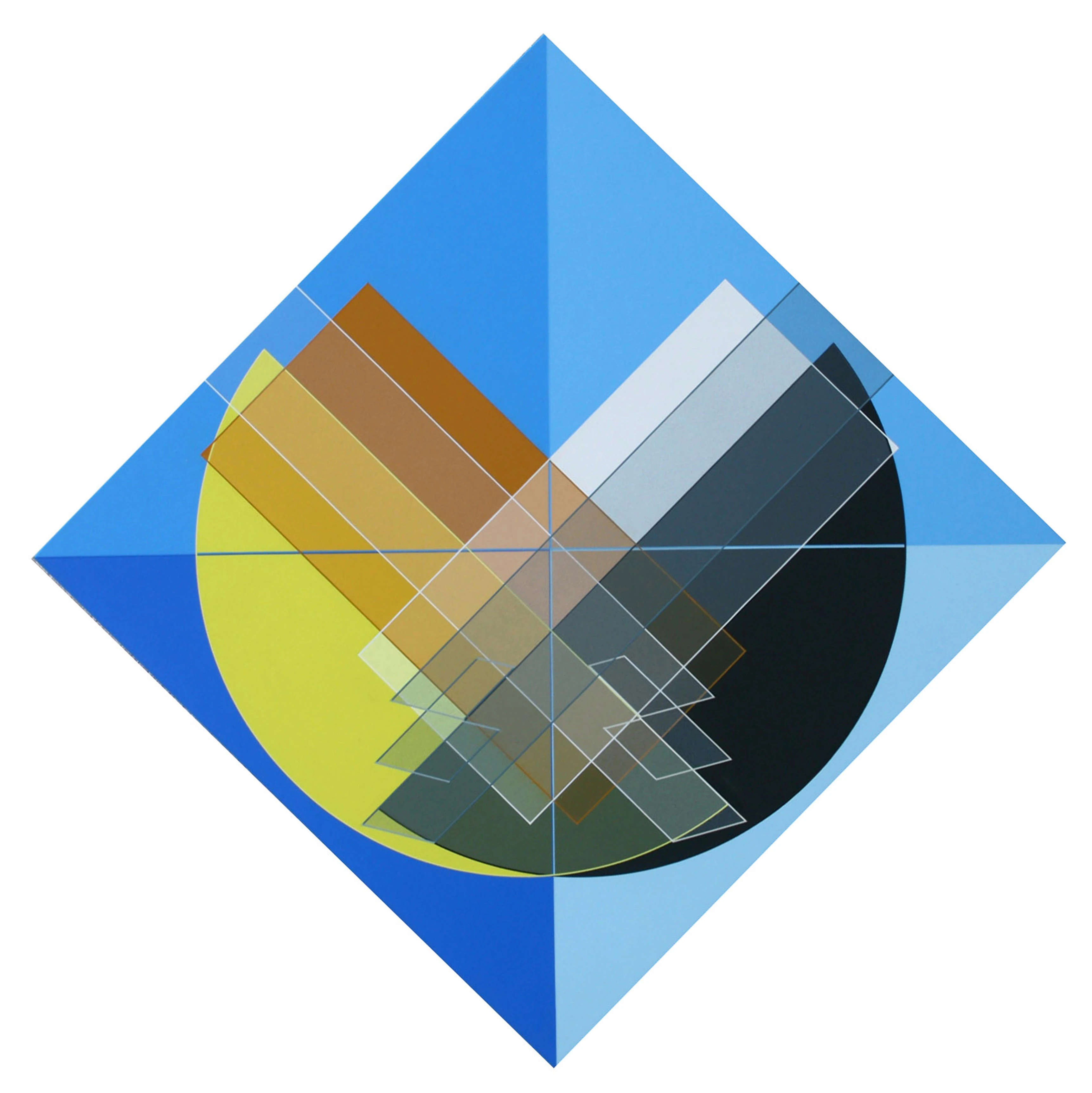 Ligne Descriptive Gris Blanc 45 X 45 Cm Acrylique Sur Pvc 2009