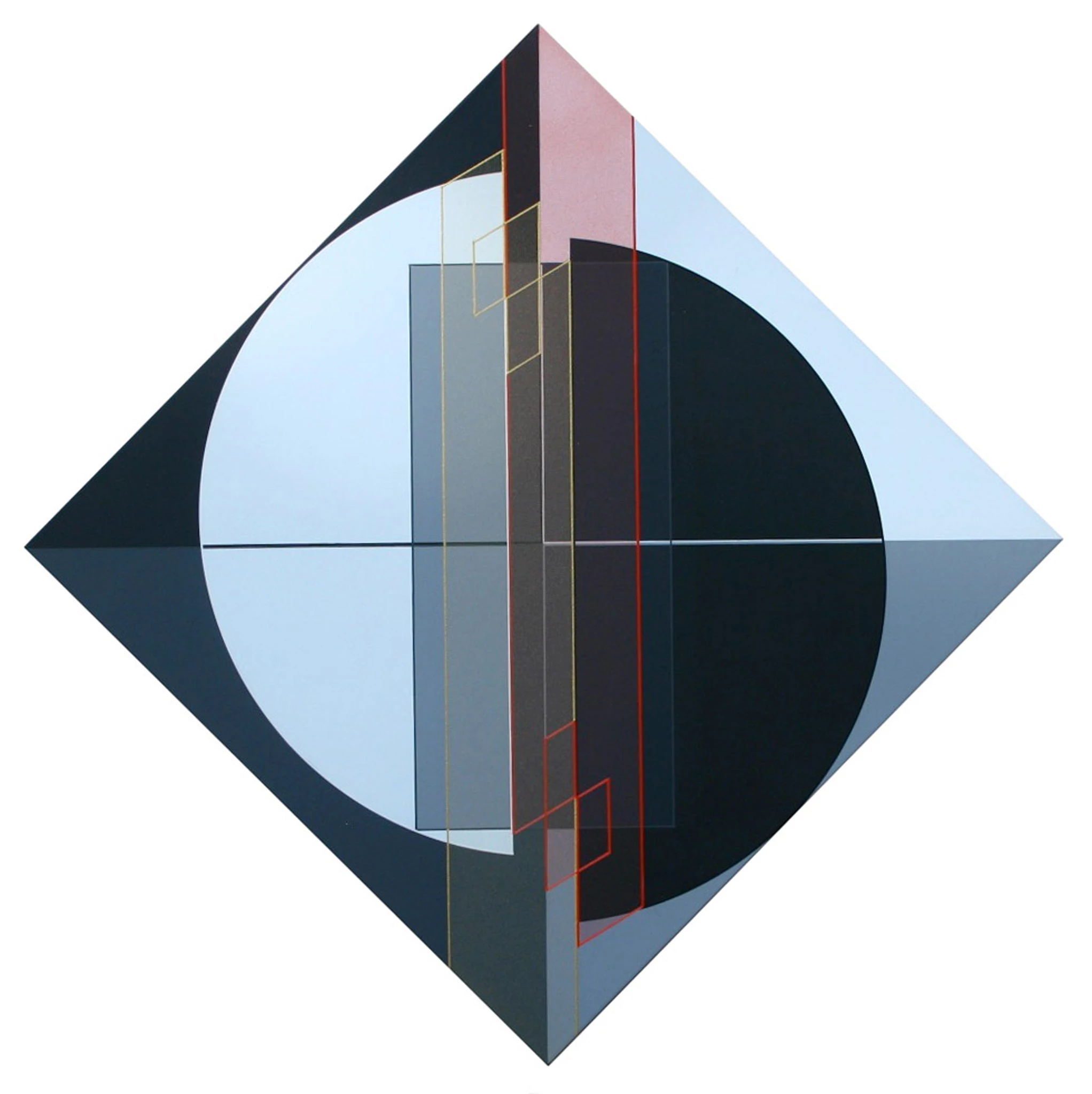 Ligne Descriptive Or Rouge 32 X 32 Cm Acrylique Sur Pvc 2009