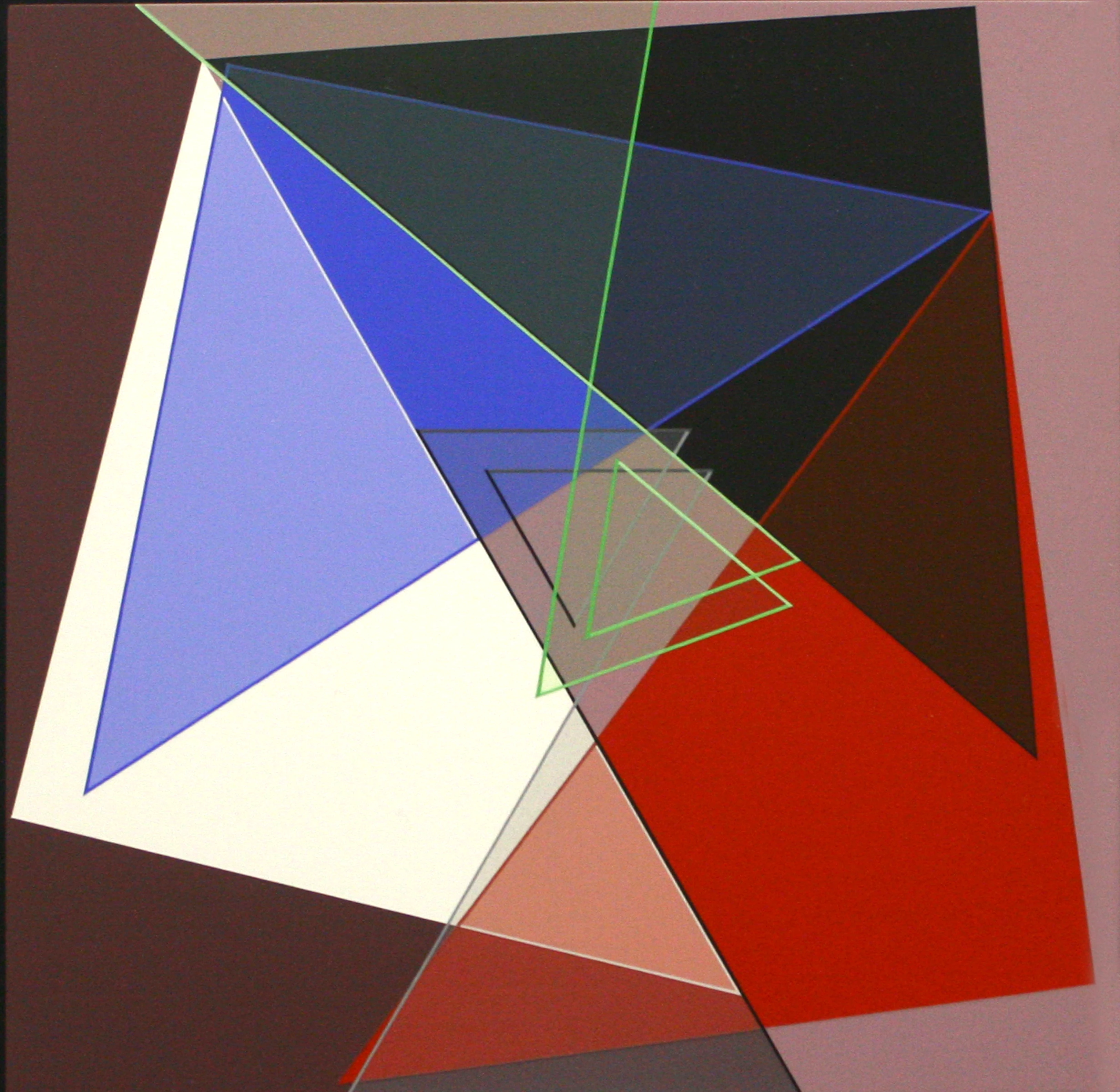 Ligne Descriptive Vert Gris Acrylique Sur Pvc 33 5x33 5cm Paris 2010