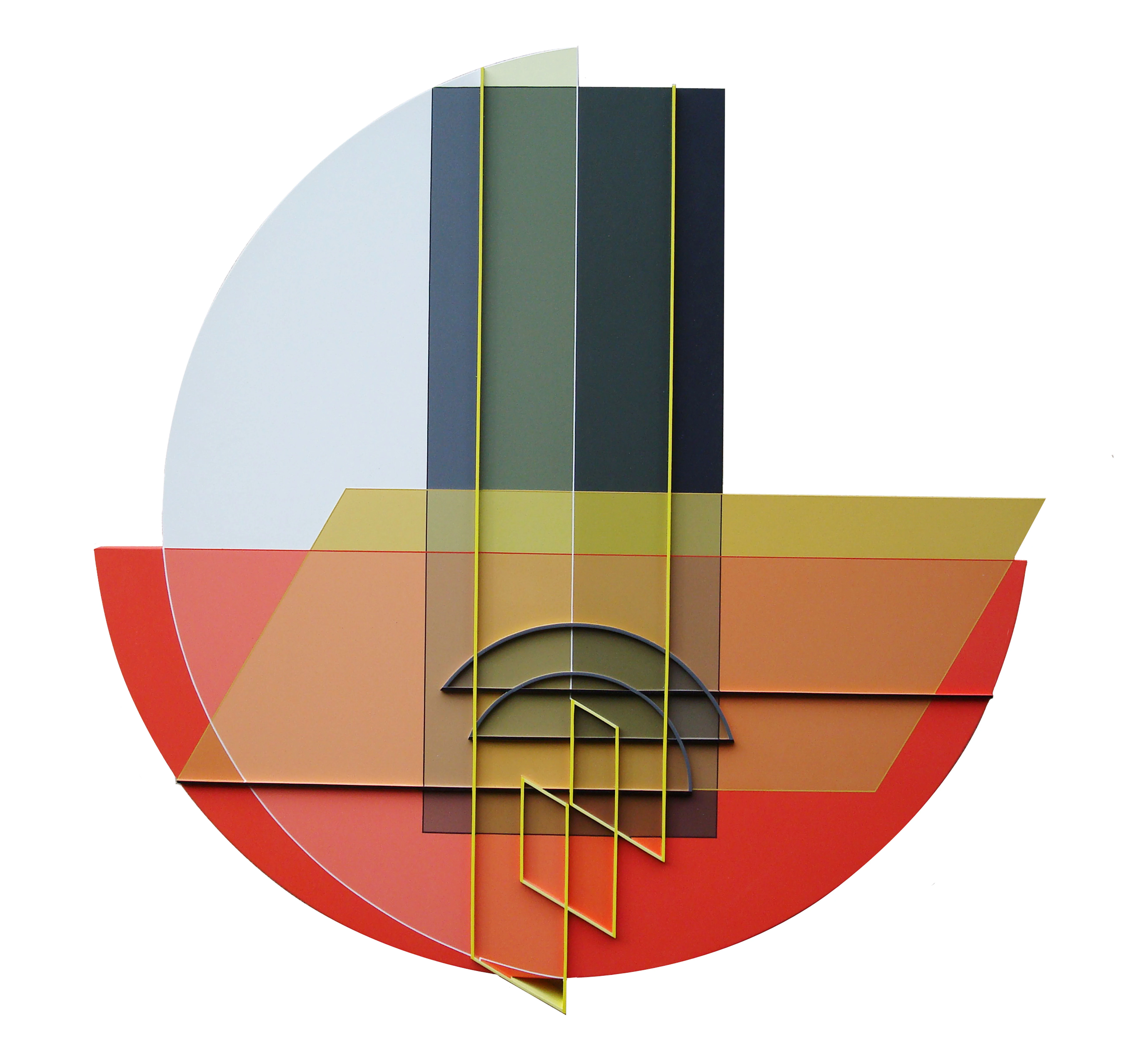 Relief Ligne Descriptive Jaune Noir Acrylique Sur Pvc 60x60cm Paris 2009