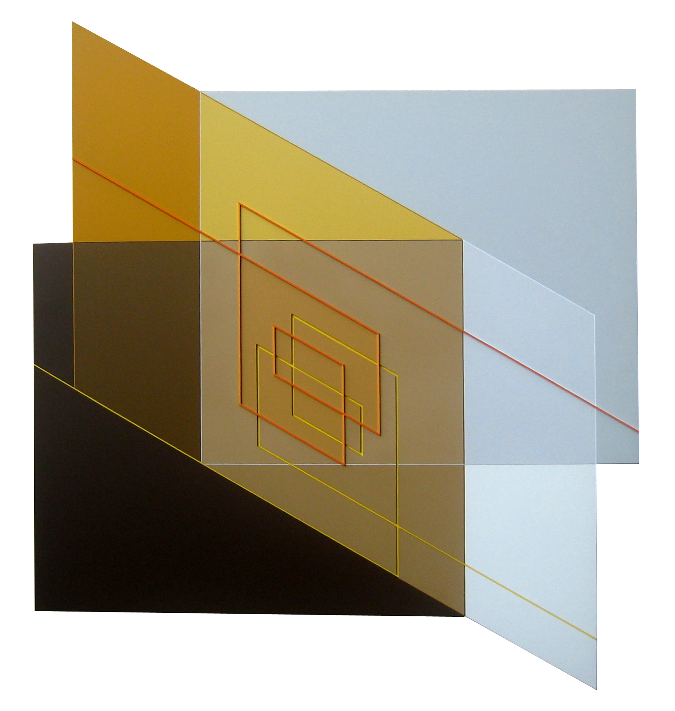 Relief Ligne Descriptive Orange Jaune Acrylique Sur Pvc 85x77 Janvier 2011