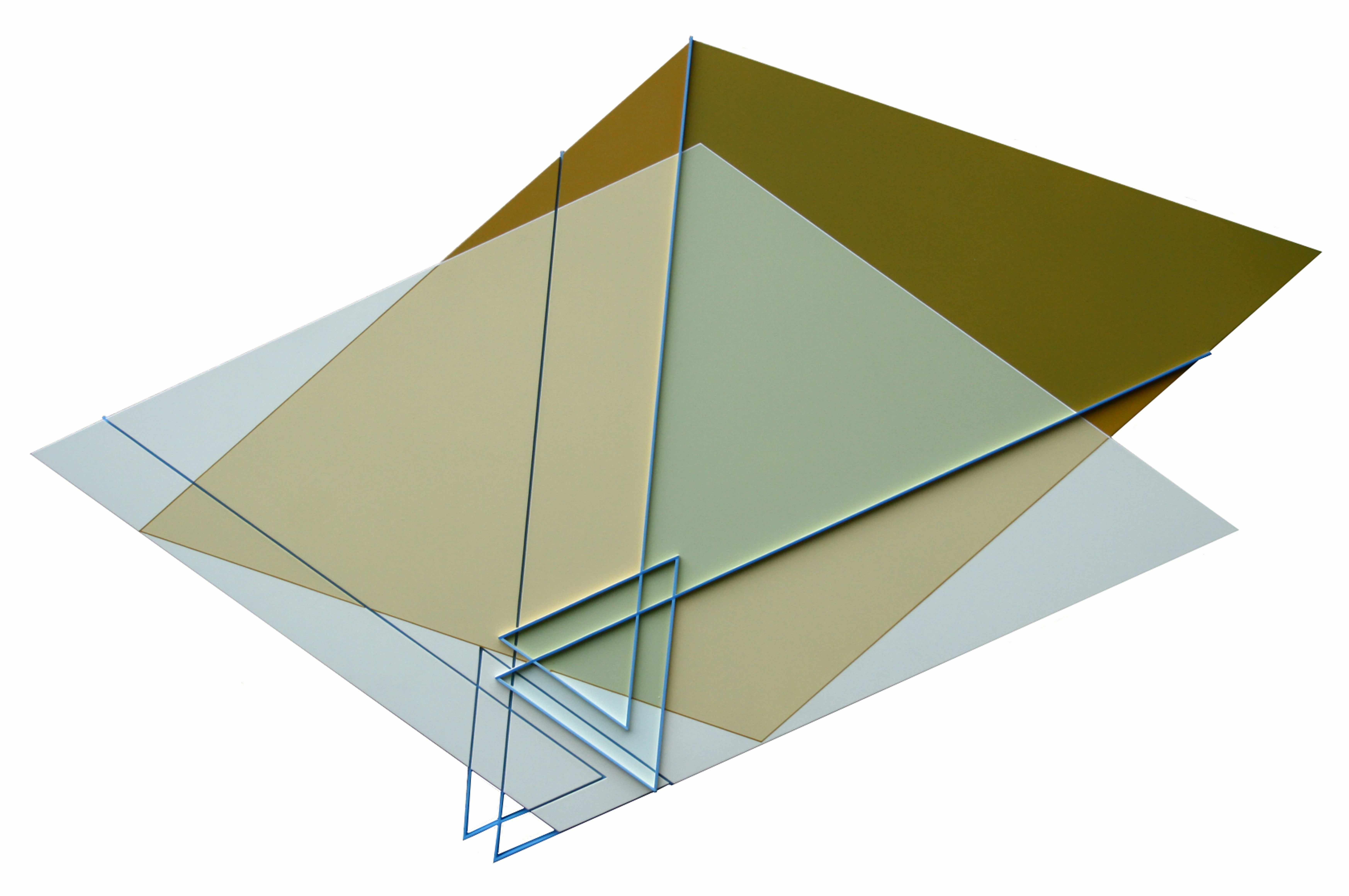 Relief Ligne Descriptive Bleu Acrylique Sur Pvc 64x55cm Paris 2009 10