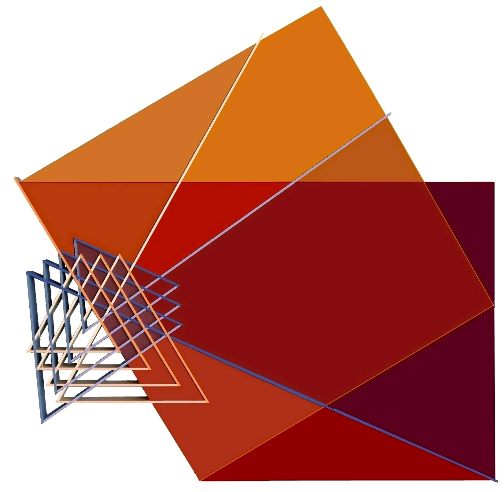 Relief Ligne Descriptive Bleu Ocre 67x67 Cm Paris 2005 Acrylique Sur P V C Jpg