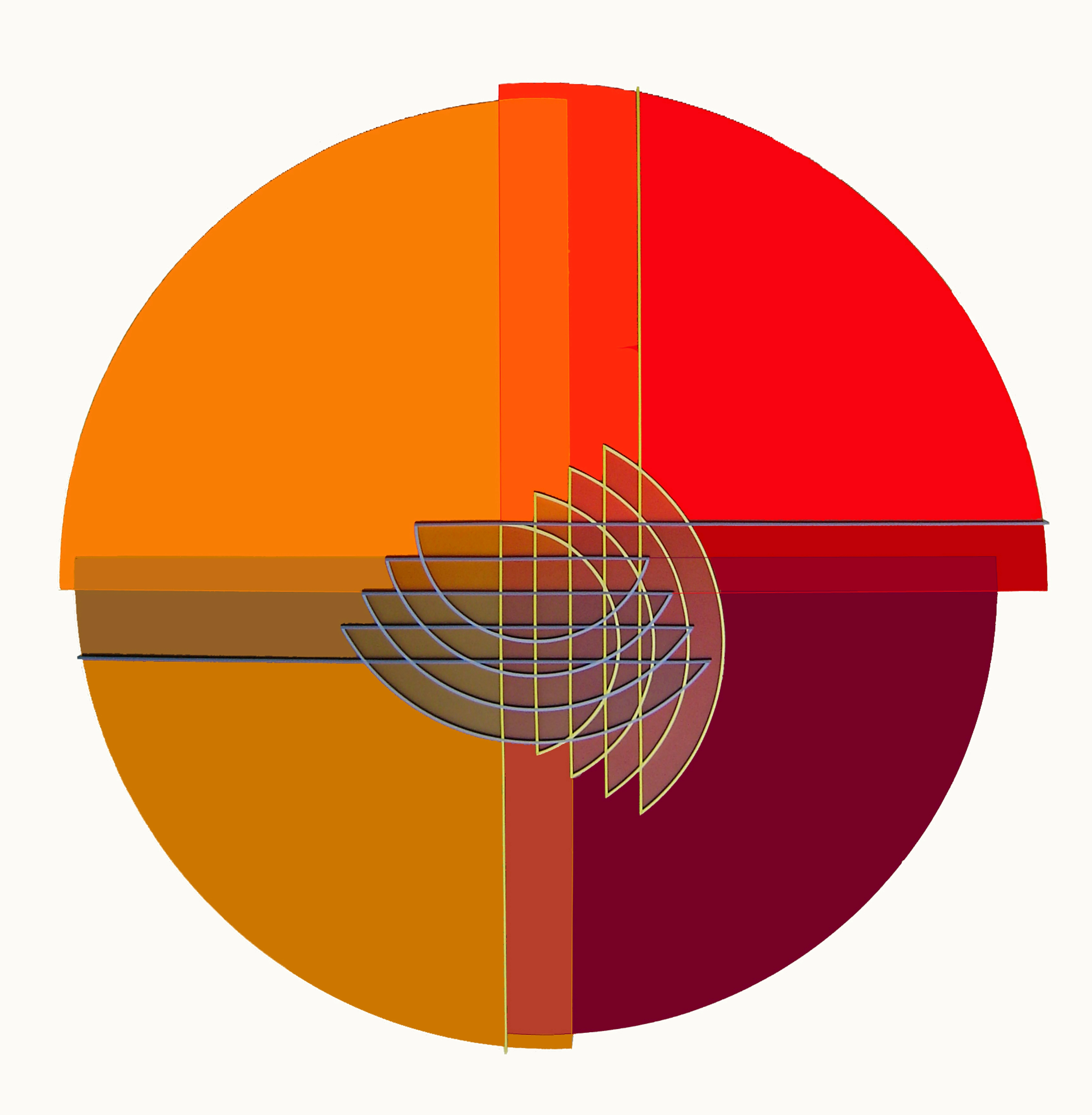 Relief Ligne Descriptive Jaune Bleu 98x99 Cm Paris 2005 Acrylique Sur P V C 