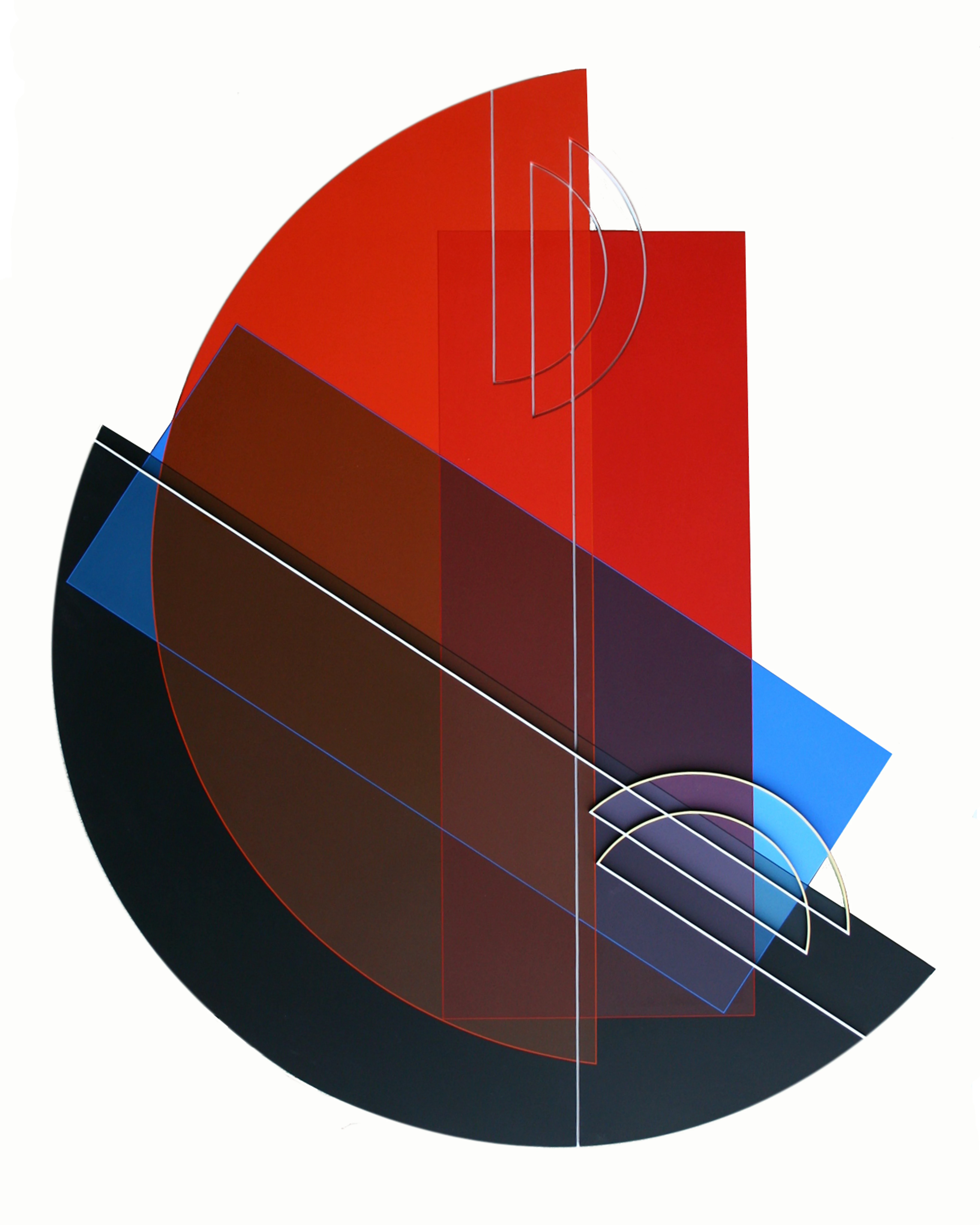 Relief Ligne Descriptive Blanc Acrylique Sur Pvc 101 5x110 5cm 2009 10