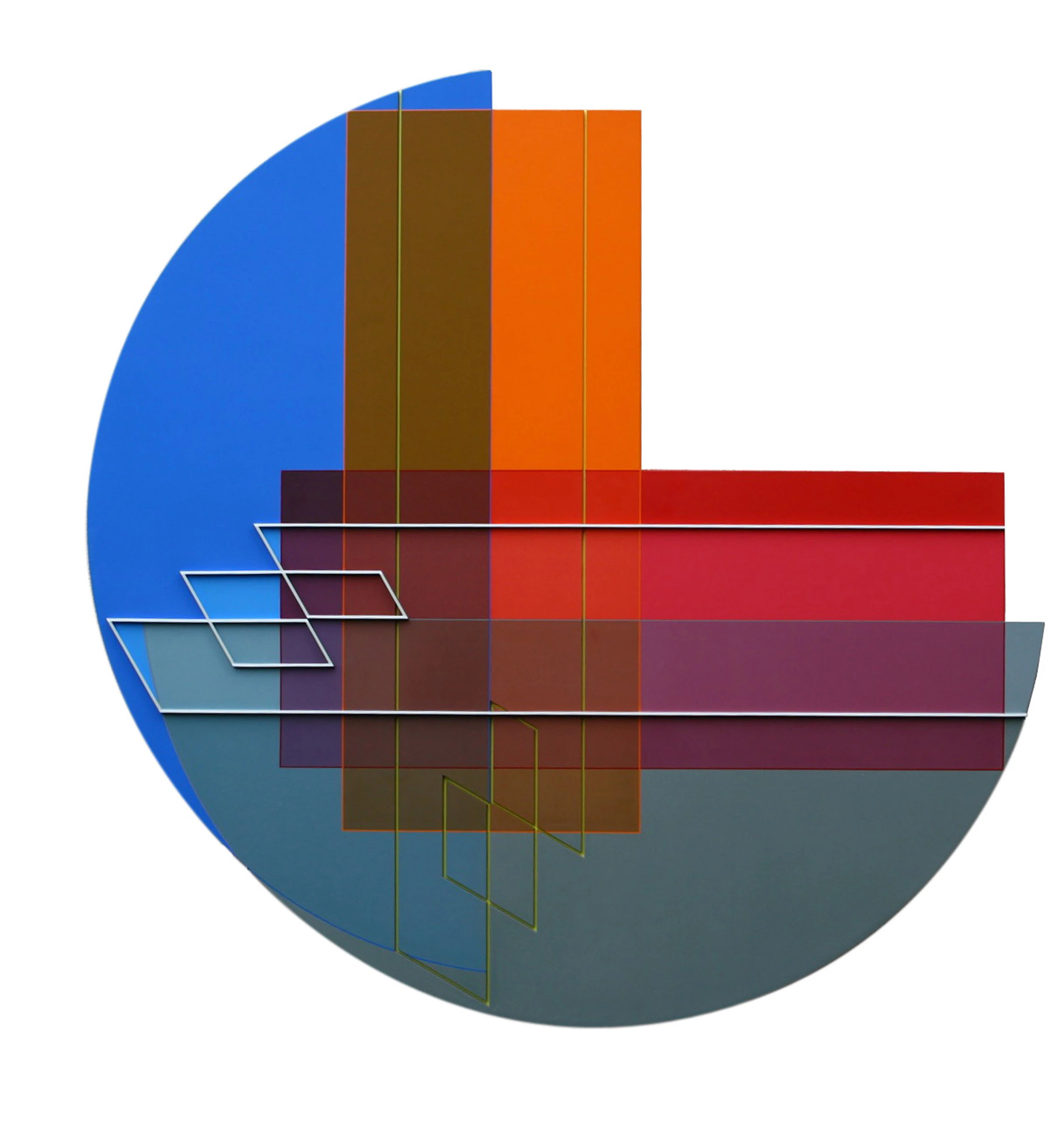 Relief Ligne Descriptive Blanc Jaune 100 X 100 Cm Acrylique Sur Pvc 2009