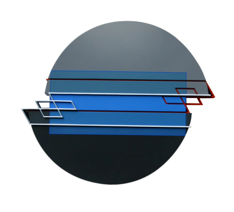 Relief Ligne Descriptive Blanc Rouge 25 5 X 30 Cm Acrylique Sur Pvc 2009