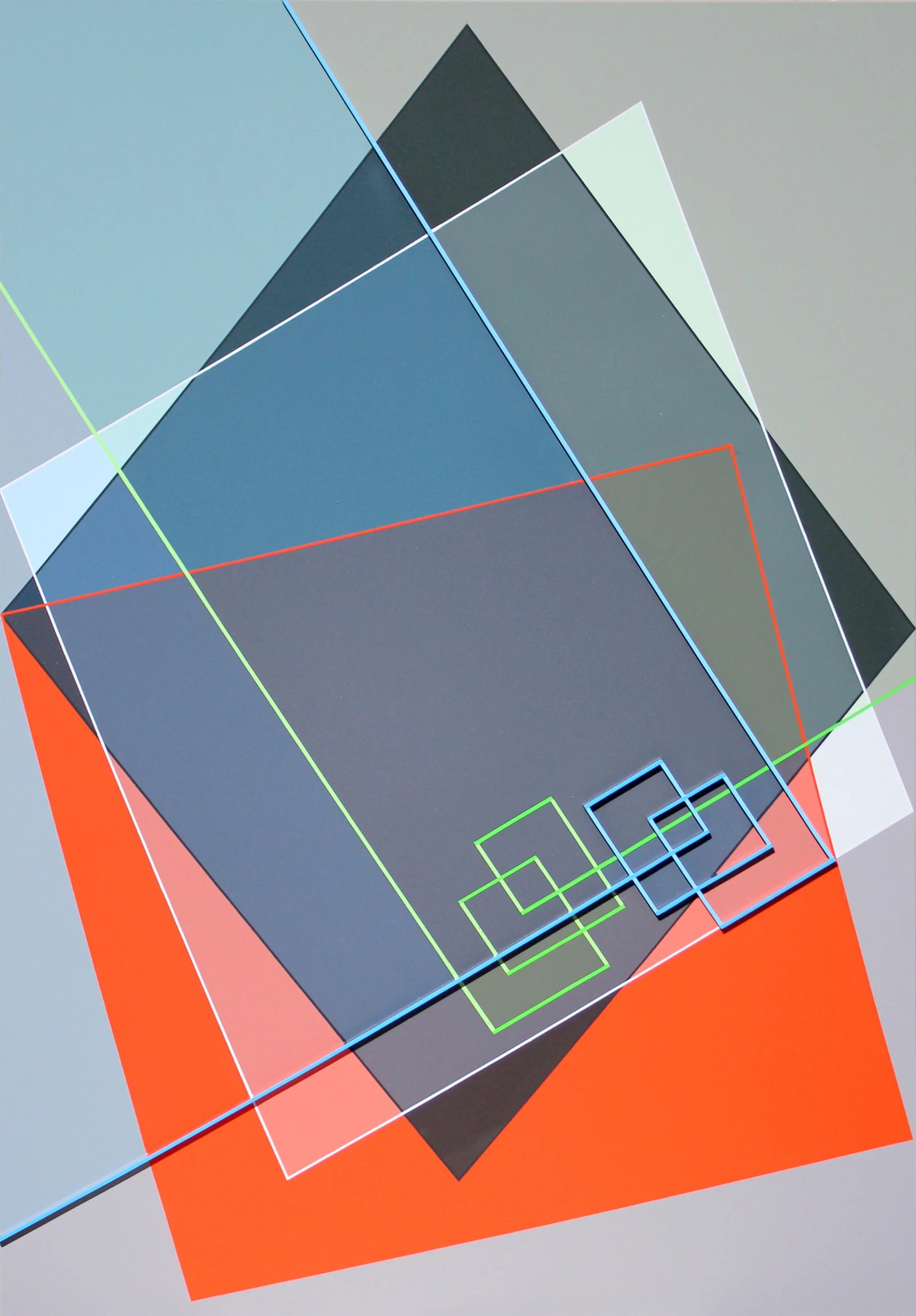 Relief Ligne Descriptive Bleu 59 5x39 5cm Acrylique Sur Dibond 2014