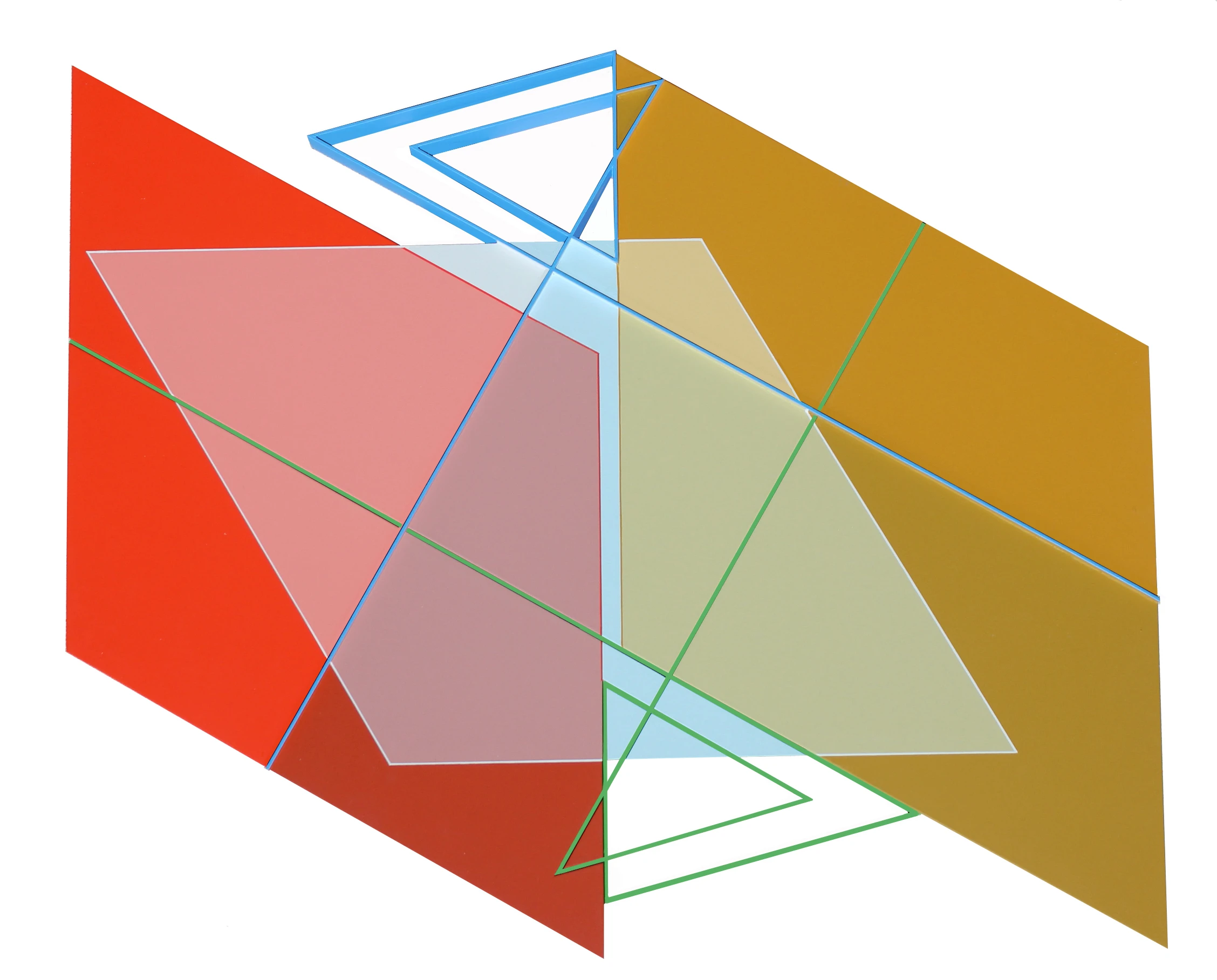 Relief Ligne Descriptive Bleu Vert 46 5x55 5cm Acrylique Sur Pvc 2014