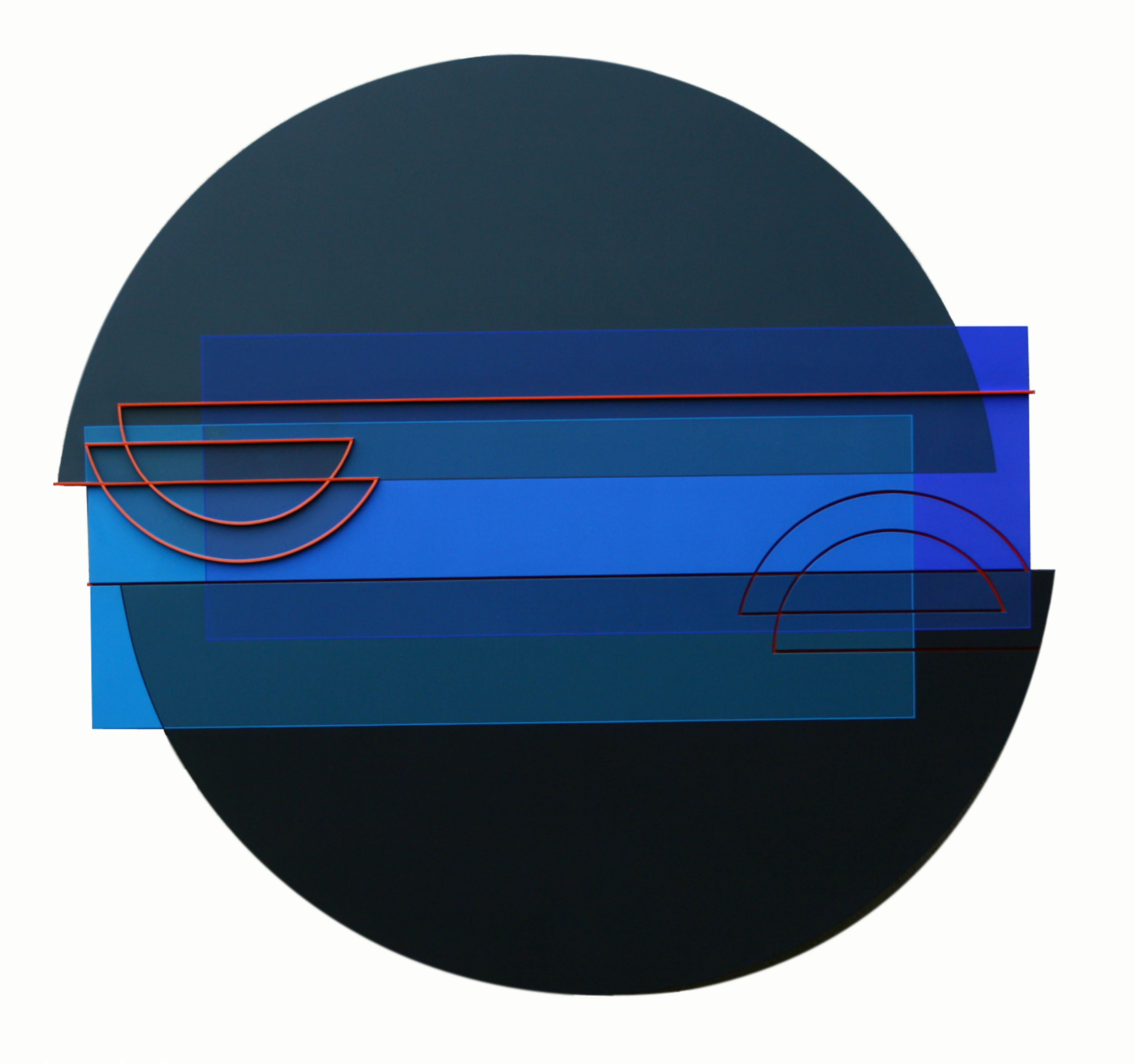 Relief Ligne Descriptive Rouge Acrylique Sur Pvc 70 5x75 5cm Paris 2009 10