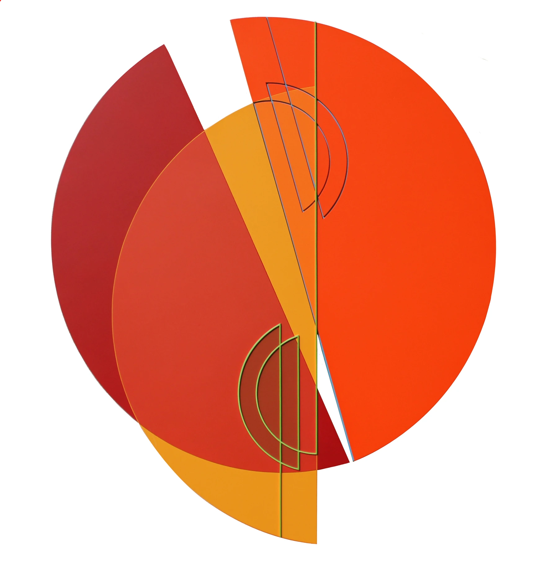 Relief Ligne Descriptive Vert Bleu 110x92cm Acrylique Sur Pvc 2013