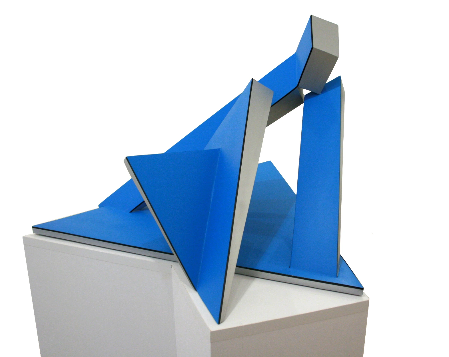 Triangle Bleu Argent Aluminium Peint 36x63x63cm 2010
